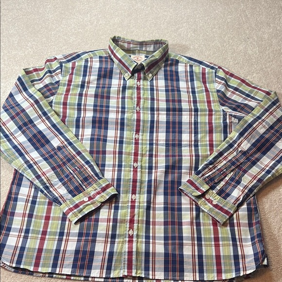 Brooks Brothers Red Fleece Plaid Button Down Shirt Men's XXL Long Sleeve Casual - Picture 5 of 7